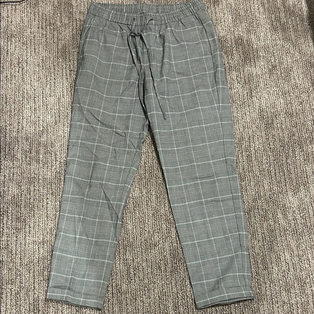 Zara Men's Gray Plaid Joggers